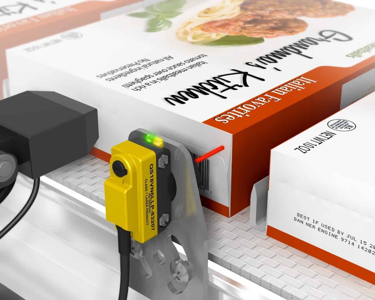 Controle de qualidade de embalagens Sensor, controle qualidade, impressão embalagem, caixa de gatilho, embalagens alimentos.