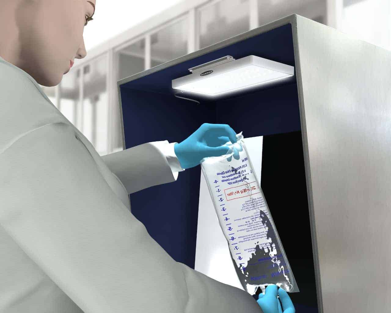 Iluminação LED para inspecionar produtos farmacêuticos líquidos Farmacêutico, indústria, produtos líquidos, iluminação led.