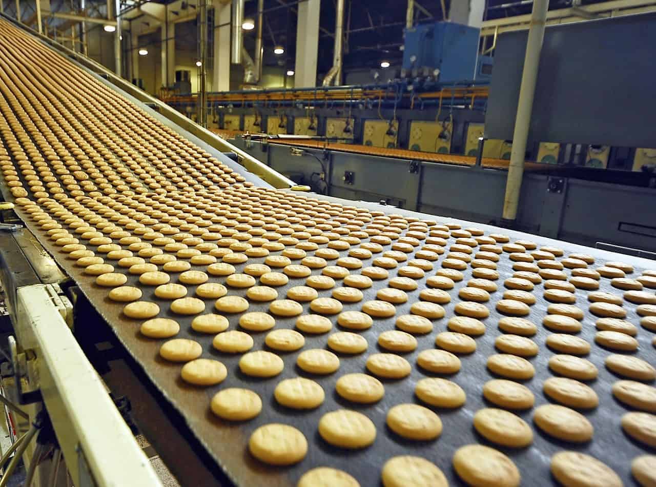 Solução Indústria Alimentícia Indútria, alimentos, controle qualidade, sensores, esteira, biscoitos, sensorville.